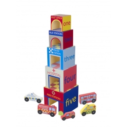 Emergency Services Wooden Stacking Cubes