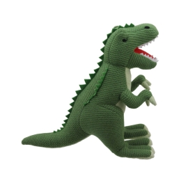 Wilberry - Knitted Green T-Rex Medium Size Dinosaur