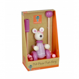Gift Boxed Pink Mouse Push Along by Orange Tree Toys