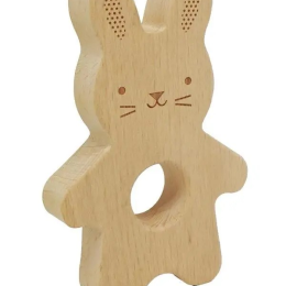 Baby Bunny Soft Book and Wooden Teether Gift Set