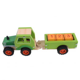Wooden Farm Tractor and Trailer