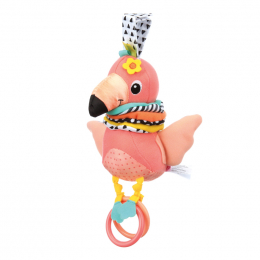 Infantino - Hug and Tug Musical Flamingo Soft Toy