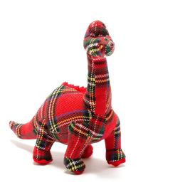 Red Tartan Diplodocus Soft Toy