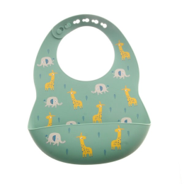 Catch It Silicone Bib! Elephant and Giraffe