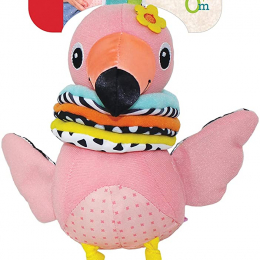 Infantino - Hug and Tug Musical Flamingo Soft Toy