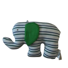 Organic Egyptian Cotton Elephant - Blue and Green Stripes