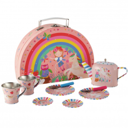 10 Piece Tin Tea Set - Rainbow Fairy
