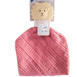 Lion Comforter - Dusky Pink with Rubber Teether