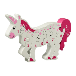 Wooden Unicorn Number Puzzle