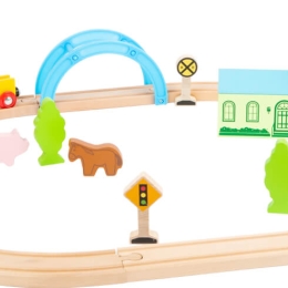 City and Countryside Wooden Railway Set