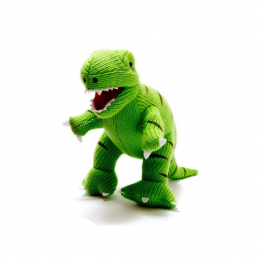 Knitted Green T-Rex Dinosaur  - Large Size