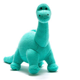 Knitted Ice Blue Diplodocus - Medium Size