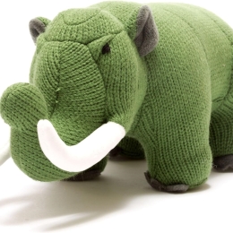 Knitted Moss Green Mastodon  Dinosaur - Medium Size