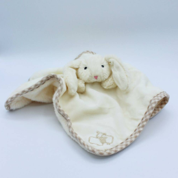 Cream Bunny Finger Puppet Soother/Comfort Blanket