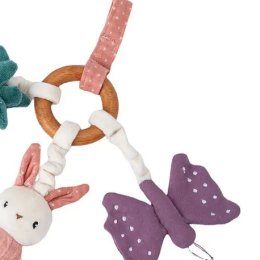 Organic Cotton Pink Rabbit Activity Ring