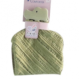 Crocodile Comforter - Olive Green with Rubber Teether