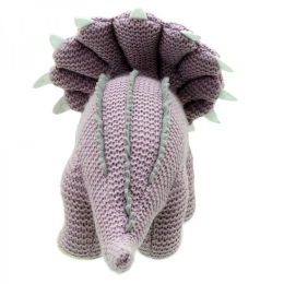 Wilberry - Knitted Small Triceratops Dinosaur - Lilac