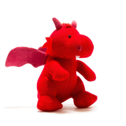 Knitted Red Dragon Soft Toy