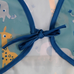 Elephant and Giraffe Coverall Long Sleeve Bib