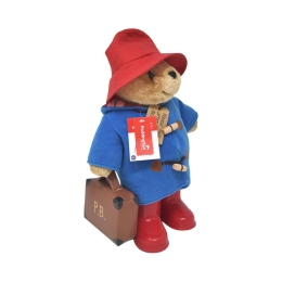 Large Paddington Bear Wearing Boots and Carrying Suitcase