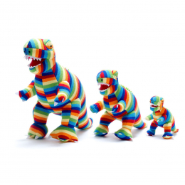 Knitted T-Rex Bold Stripe Dinosaur - Medium Size