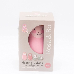 Pink Pastel Nesting Babies with chiming Bo Bunny