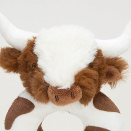 Texas Longhorn Brown Cream Highland Cow Ring Rattle